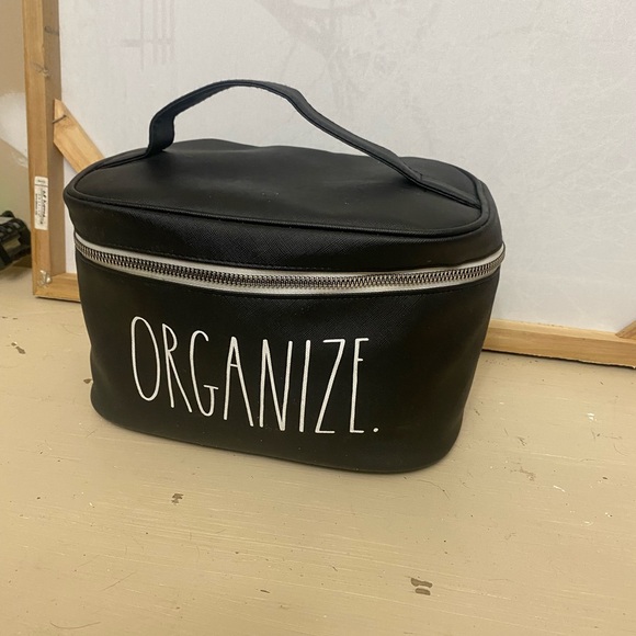 Rae Dunn Black Cosmetic Bag with Handle and Zipper - Picture 2 of 5